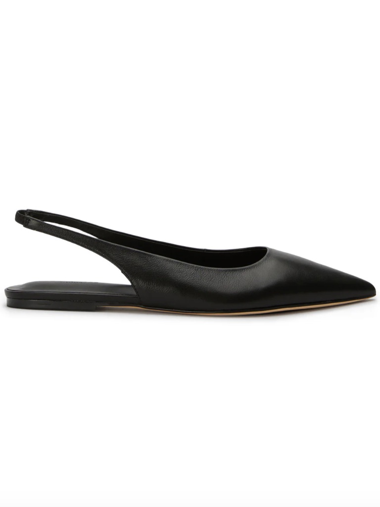 Tony Bianco Black Pointed Ballet Flats